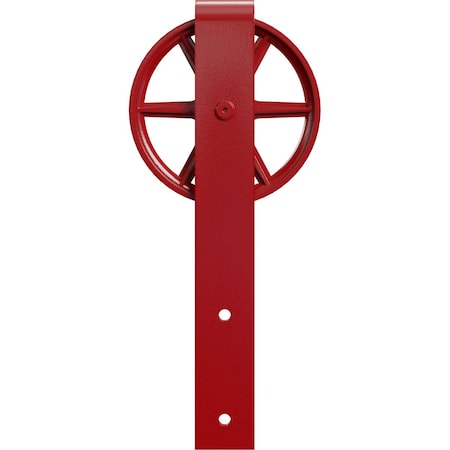 Ekena Millwork Premium Wagon Wheel Roller Hanger w/ Bolts for Barn Door for 2 1/4" Doors, Regal Red GB60015RWRR